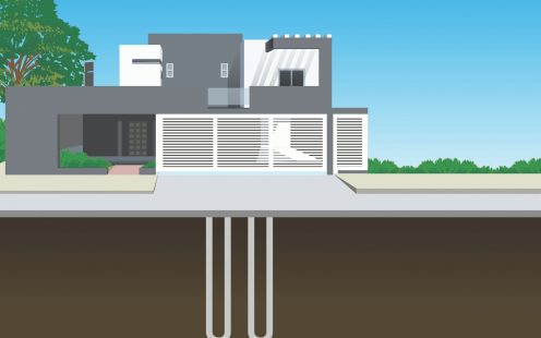 Geothermal Piping Illustration Vertical